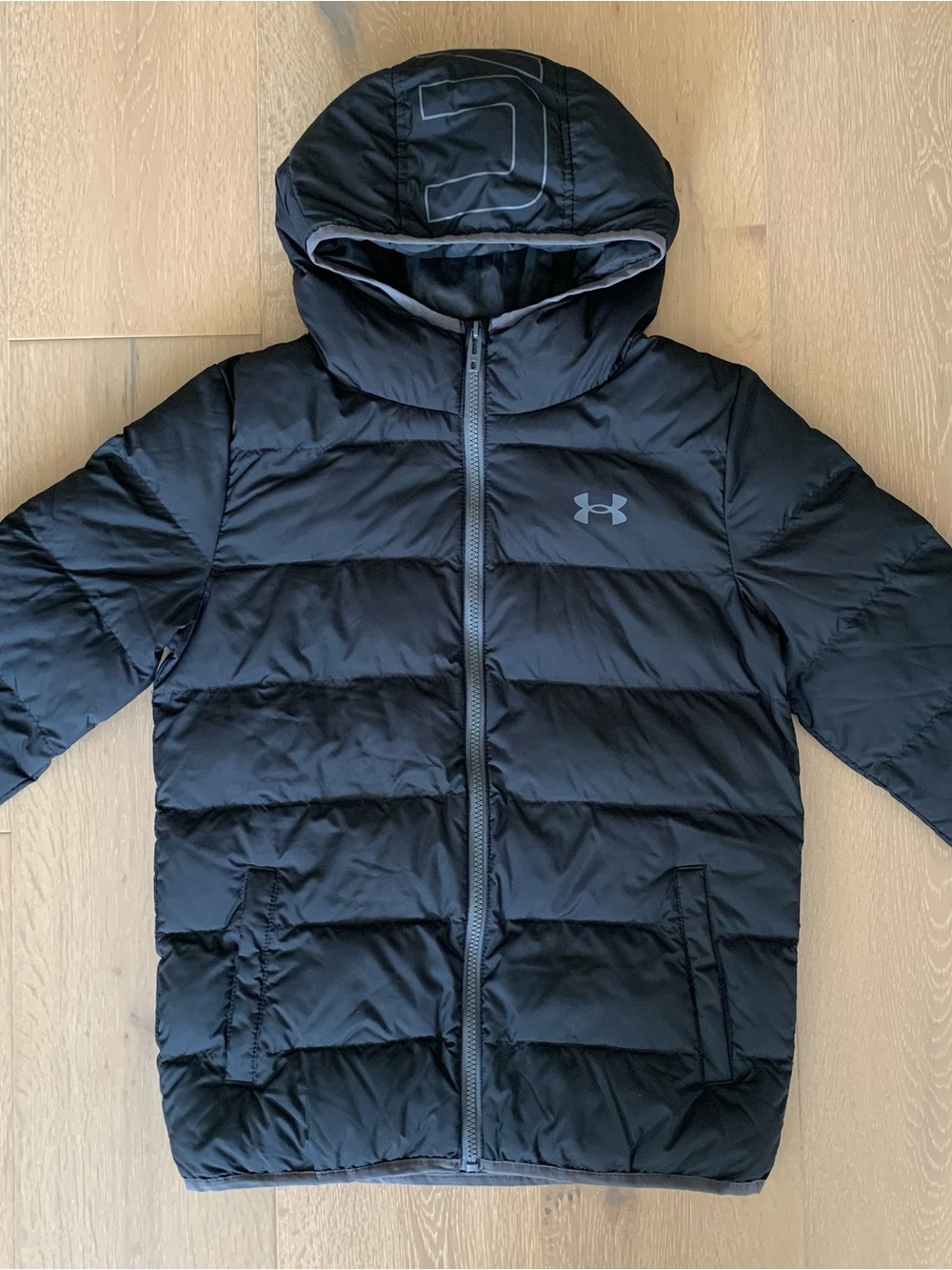 Under Armour Kids’ Pronto Puffer Coat Jacket with Hood Black Size YM